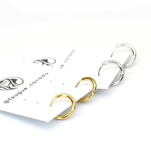 Earrings / 100% high-quality stainless steel / 18k gold-plated / hypoallergenic - Picture 3 of 3